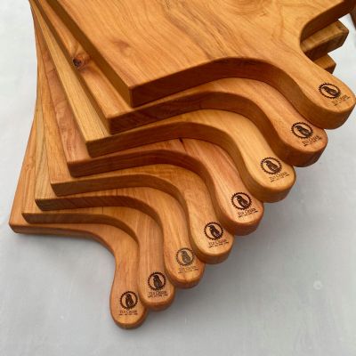MACROCARPA CHOPPING BOARDS: Custom laser engraved with your logo