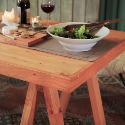 MACROCARPA DINING TABLE: 1.8M Trestle Leg