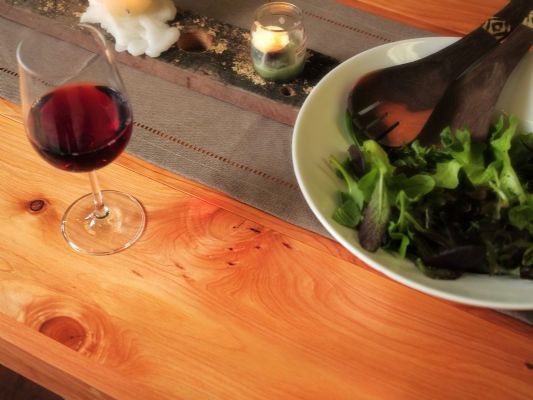 MACROCARPA INDOOR DINING TABLE/DESK: 2.1M Solid Leg